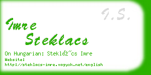 imre steklacs business card
